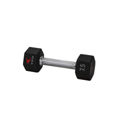 TKO 5-50lb Urethane Hex Tri-Grip Handle Dumbbells W/ 3 Tier Rail Rack S6230-TXUA10