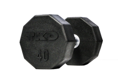 TKO 105-150 lb Ten Sided Pro Rubber Dumbbell Set 829TR-D10