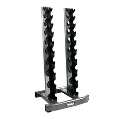 TKO 5-50lb Rubber Hex Tri-Grip Handle Dumbbells W/ 10 Pair Rack S840-TXRA10