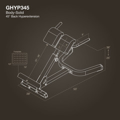 Body-Solid 45° BACK HYPEREXTENSION GHYP345