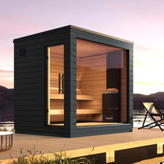 SaunaLife Model G6 Pre-Assembled Outdoor Home Sauna Garden-Series Fully Assembled, Up to 5 Persons