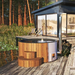 SaunaLife Model S4N Wood-Fired Hot Tub Soak-Series Home Wood-Burning, Natural, Up to 6 Persons