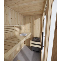 SaunaLife Model X6 Indoor Home Sauna XPERIENCE Series DIY Kit w/LED Light System, 2 to 3-Person, Spruce, 67" x 45" x 79"