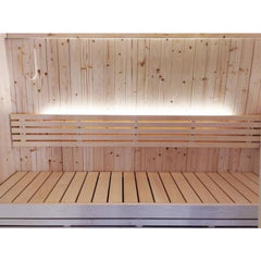 SaunaLife Model X7 Indoor Home Sauna XPERIENCE Series DIY Kit w/LED Light System, 4 to 6-Person, Spruce, 79" x 62" x 79"