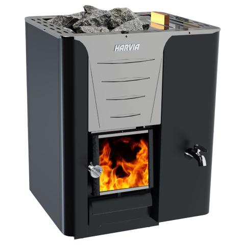 Harvia Pro 20 RS Pro Series, 24.1kW, Sauna Wood Stove with Water Tank WK200RS