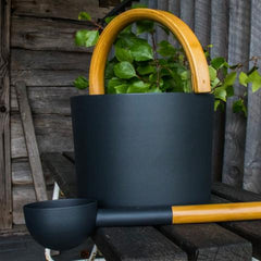 Kolo Bucket 2 Sauna Bucket with curved Handle, Bamboo/Aluminum, 1.5Gal