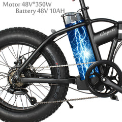TRACER COYOTE 20" 500W Foldable Electric bike fat tire EB-COYOTE-MBK/BK